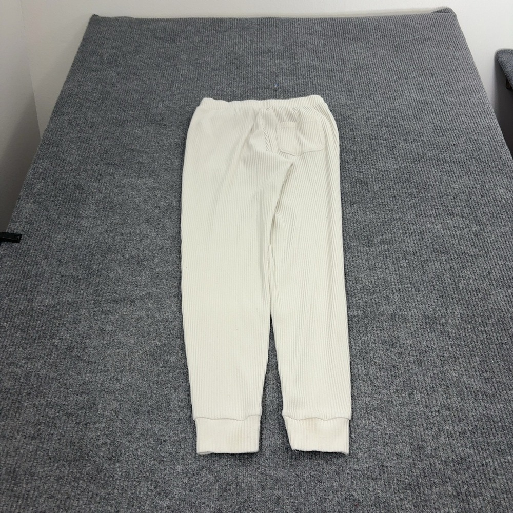 Alo Yoga Joggers Womens S Ivory Polyester Rayon Ribbed Cuffed Athleisure Casual - Picture 5 of 7